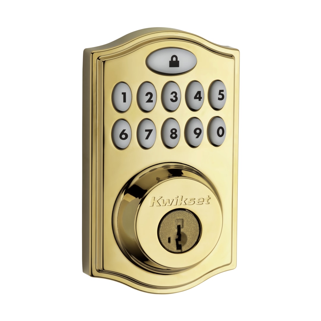914 SmartCode® Electronic UL Deadbolt featuring SmartKey Security™ and ZigBee Technology in Lifetime Polished Brass