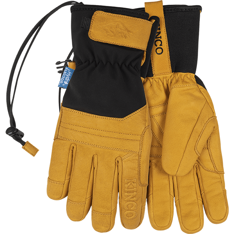 HydroFlector™ Skyliner™ Lined Waterproof Premium Grain Buffalo Ski Glove with Pull-Strap