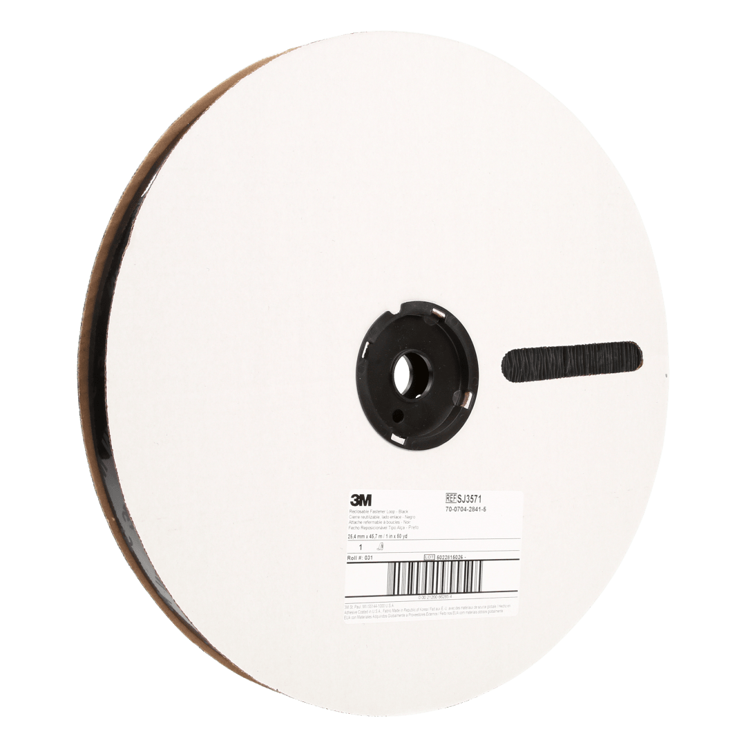 3M™ Schlaufenband SJ3571, Schwarz, 25 mm x 45.7 m, 3.8 mm, Aussenbreich