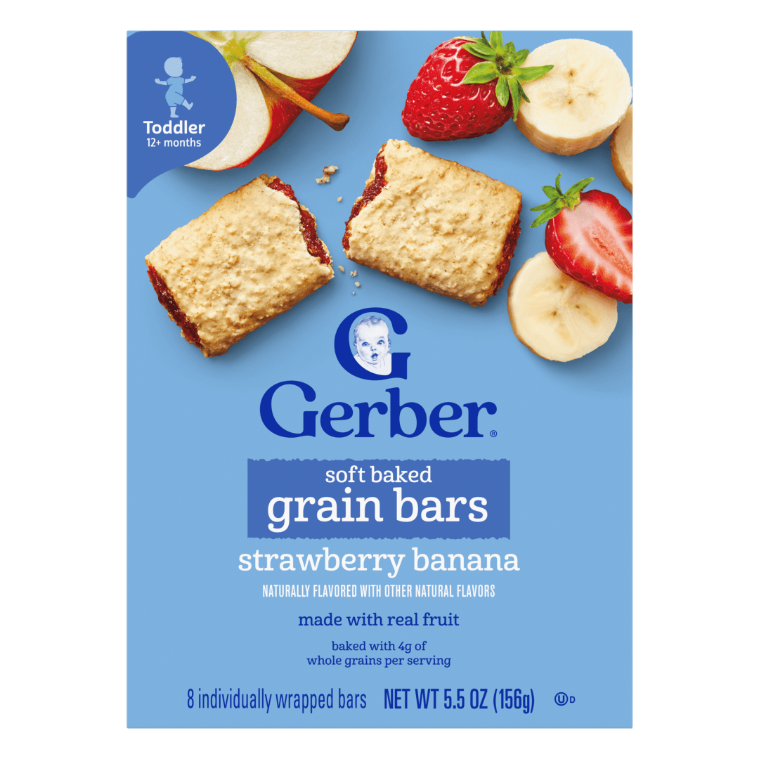 Gerber Soft Baked Grain Bars, Strawberry Banana, Toddler Snacks