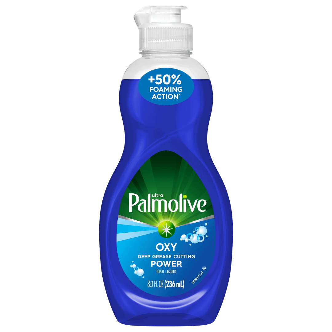 Palmolive Ultra Oxy Liquid Dish Soap, Deep Grease Cutting, No Soaking Needed, Powerful on Plastics, Dishwashing Liquid, 8 fl oz