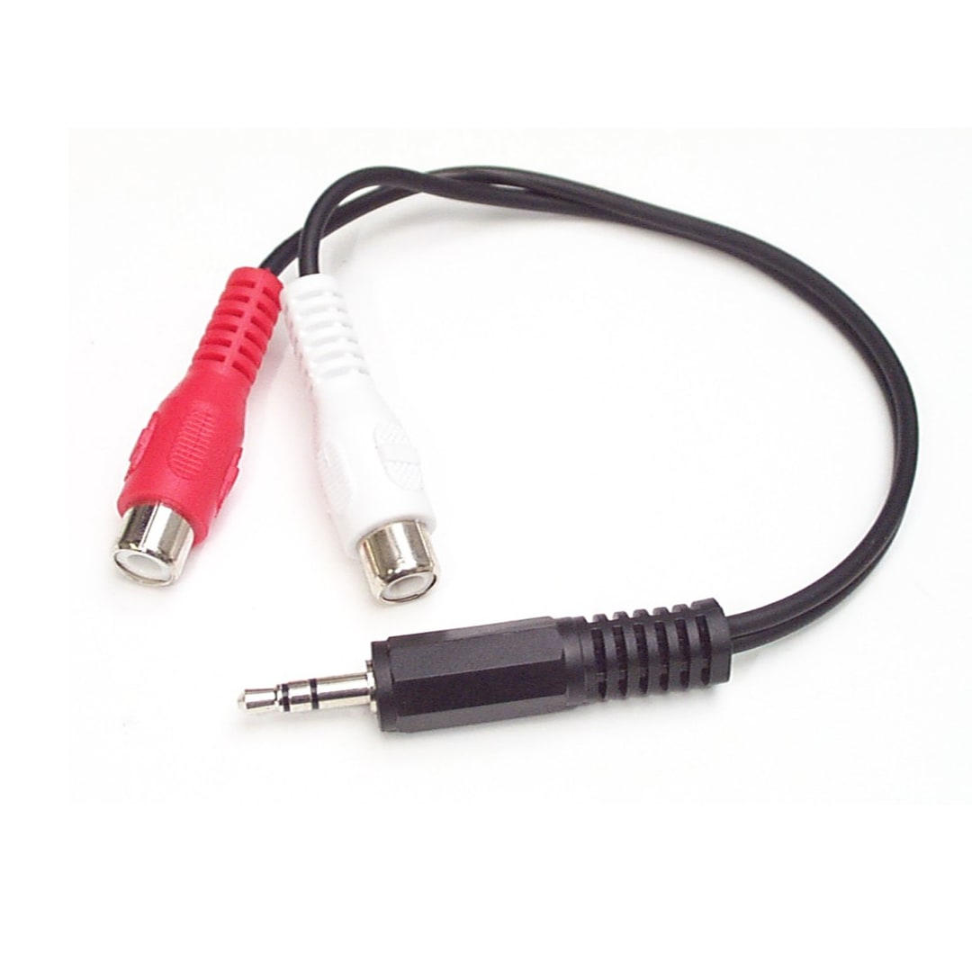6 INCH 3 5MM STEREO MALE TO 2 RCA FEMALE