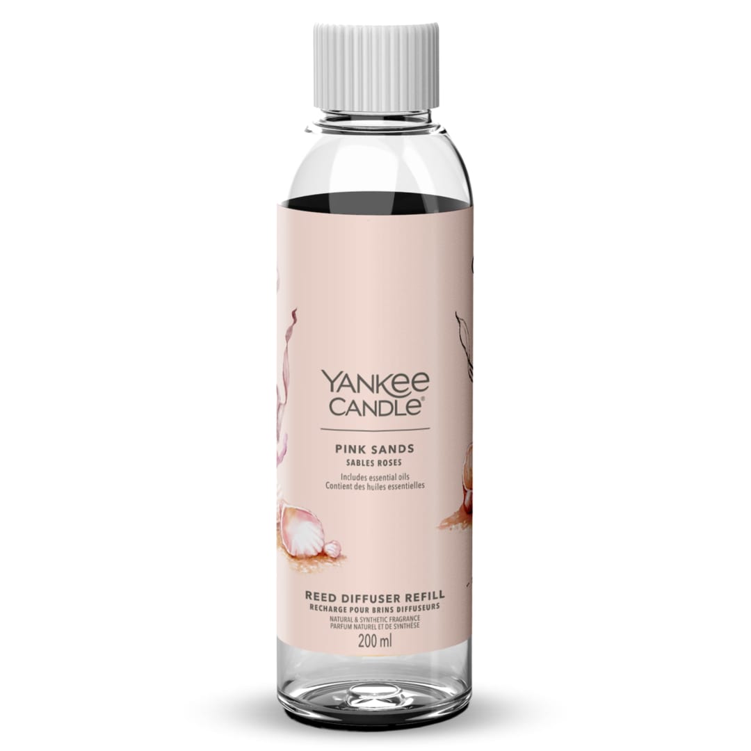 Yankee Candle® Signature Reed Diffuser Refill | Pink Sands | 200ml | Up to 12 Weeks of Fragrance | Perfect Gifts for Women