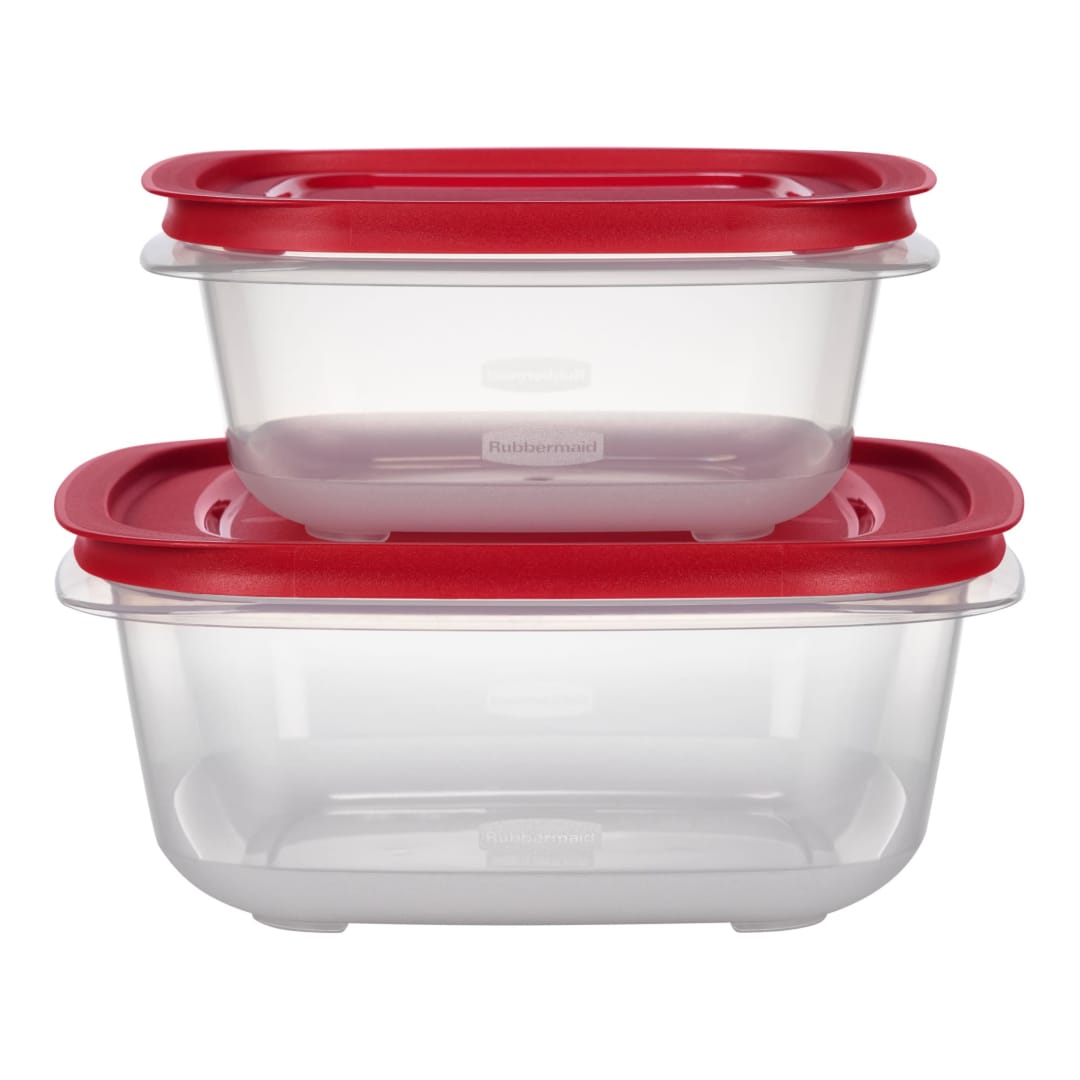 Rubbermaid 7.81- and 14.66-Cup EasyStore Square Containers, 2 Pack, Food Storage Containers, Food Storage Containers with Lids