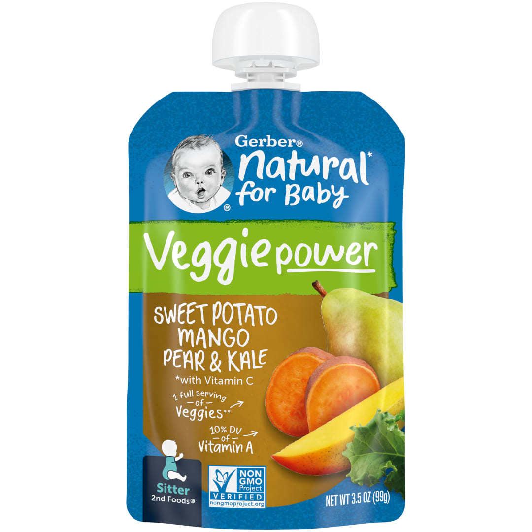 Gerber Strong Sweet Potato Mango Pear Kale Toddler Food, 3.5 oz Pouch