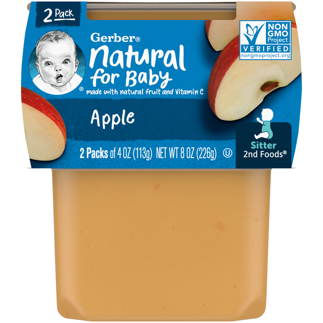Gerber Stage 2 Baby Food, Apple Puree Tubs, Baby Puree, 16PK