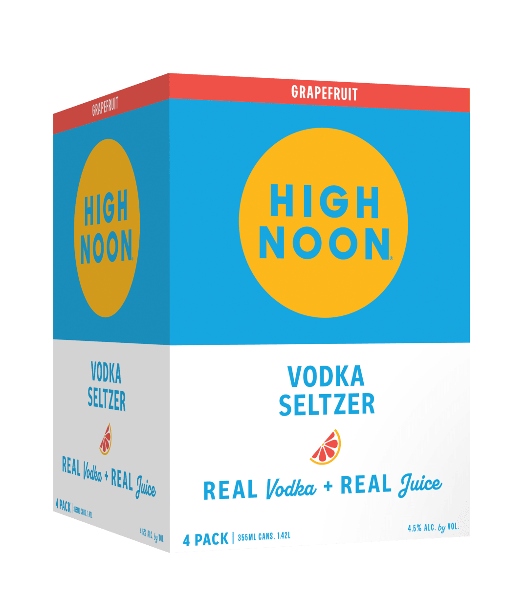 High Noon Grapefruit Vodka Hard Seltzer 355ml Can 4 Pack
