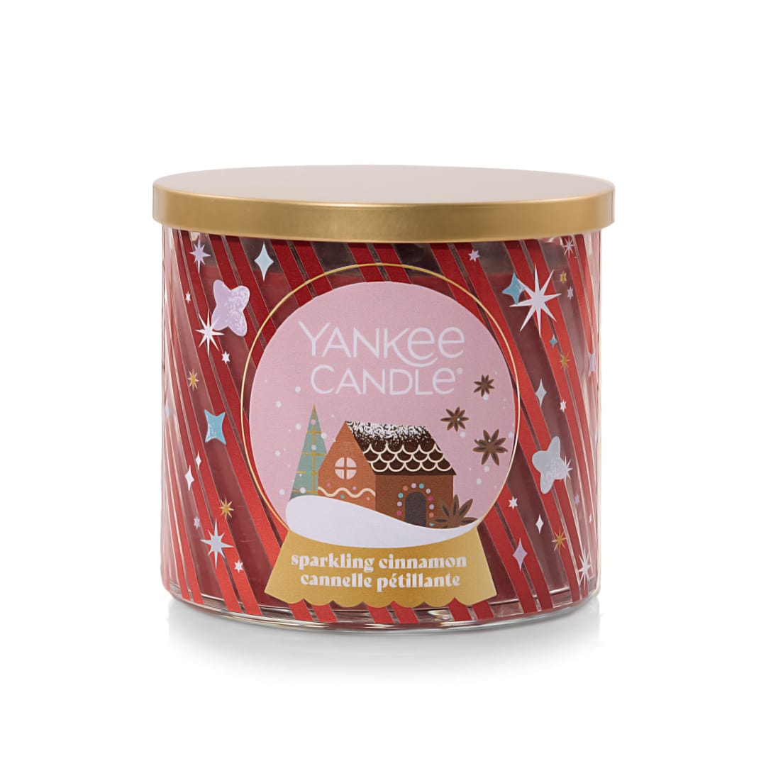 Yankee Candle Sparkling Cinnamon, 14.5 oz 3-Wick Candle with up to 40 Hour Burn Time