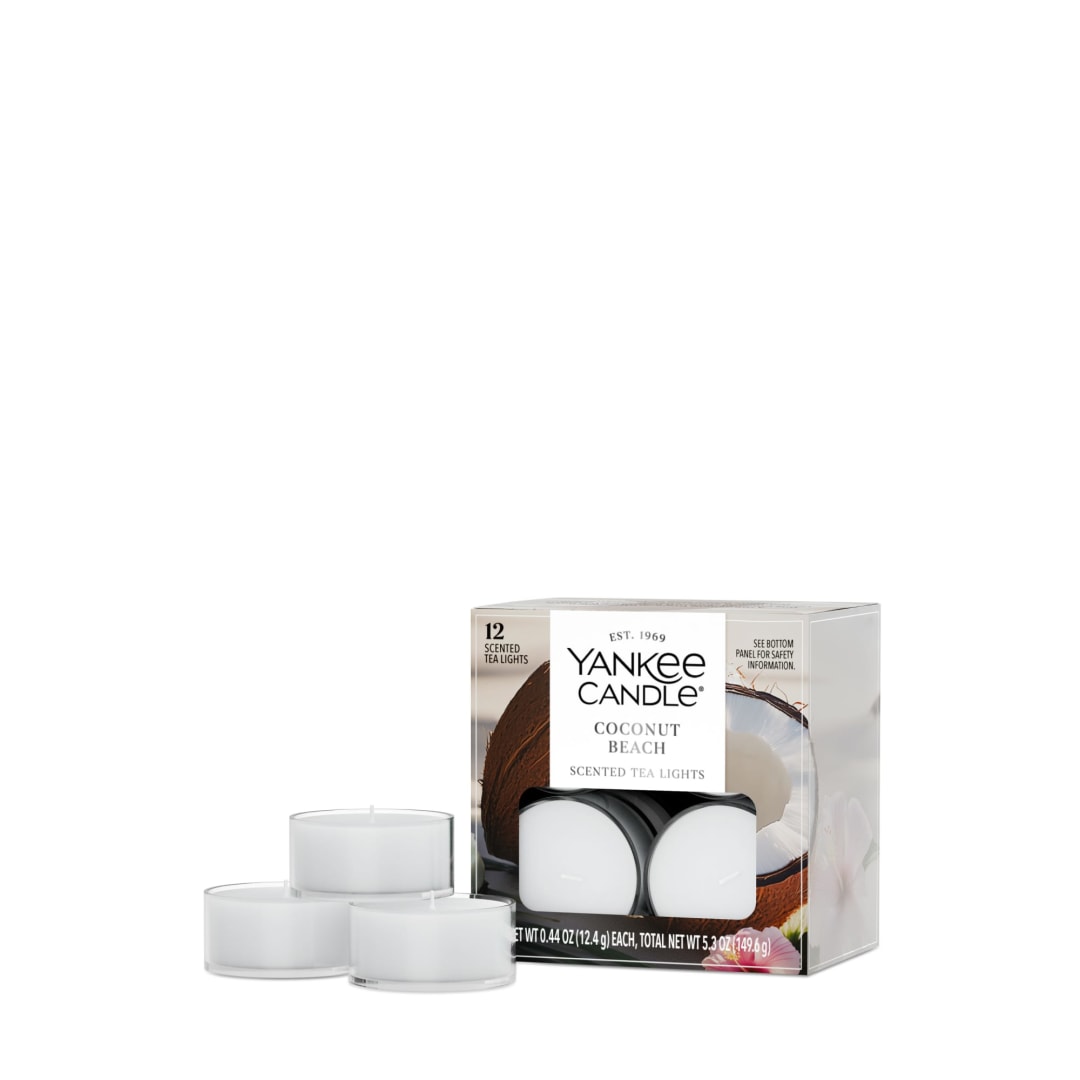 Yankee Candle Scented Tealight Candles, 12-Pack, Coconut Beach Mini Candles
