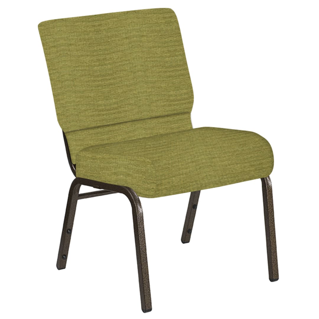 Embroidered 21''W Church Chair in Highlands Stone Fabric - Gold Vein Frame