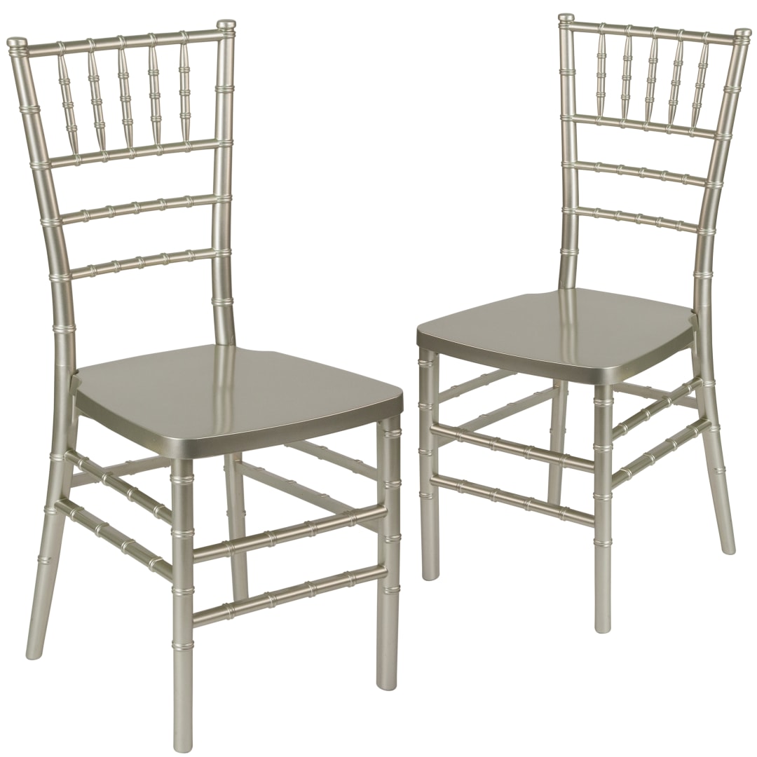 2 Pack HERCULES PREMIUM Series Champagne Resin Stacking Chiavari Chair