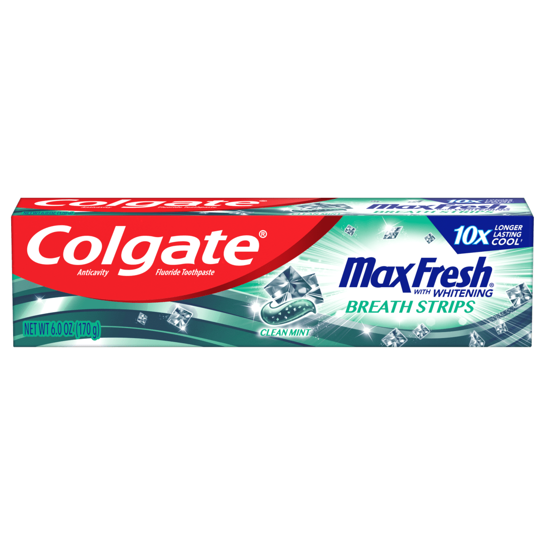 Colgate Max Fresh Toothpaste with Mini Breath Strips, Clean Mint - 6 ounce