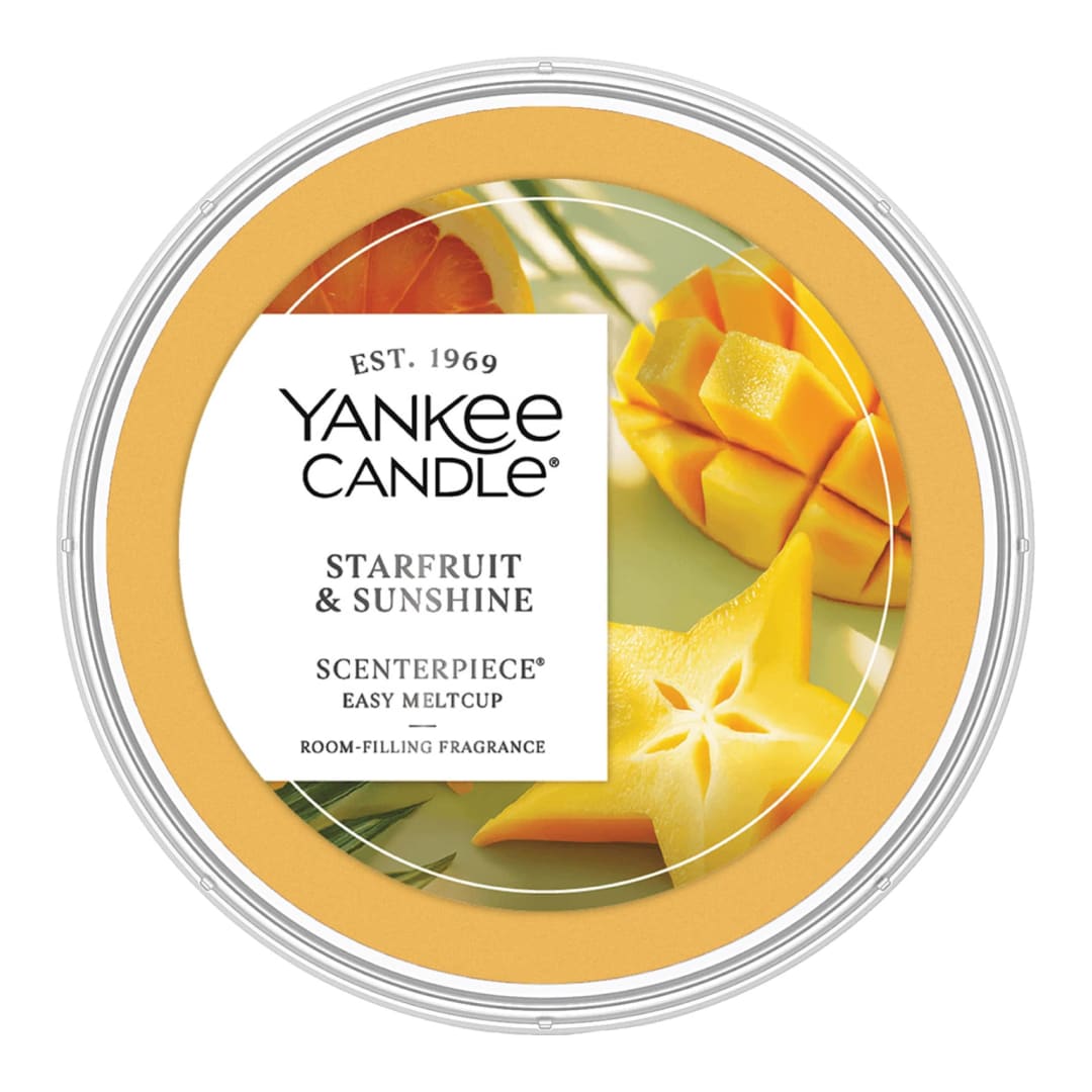 Yankee Candle Starfruit & Sunshine, Scenterpiece Easy MeltCup with up to 24 Hours of Fragrance