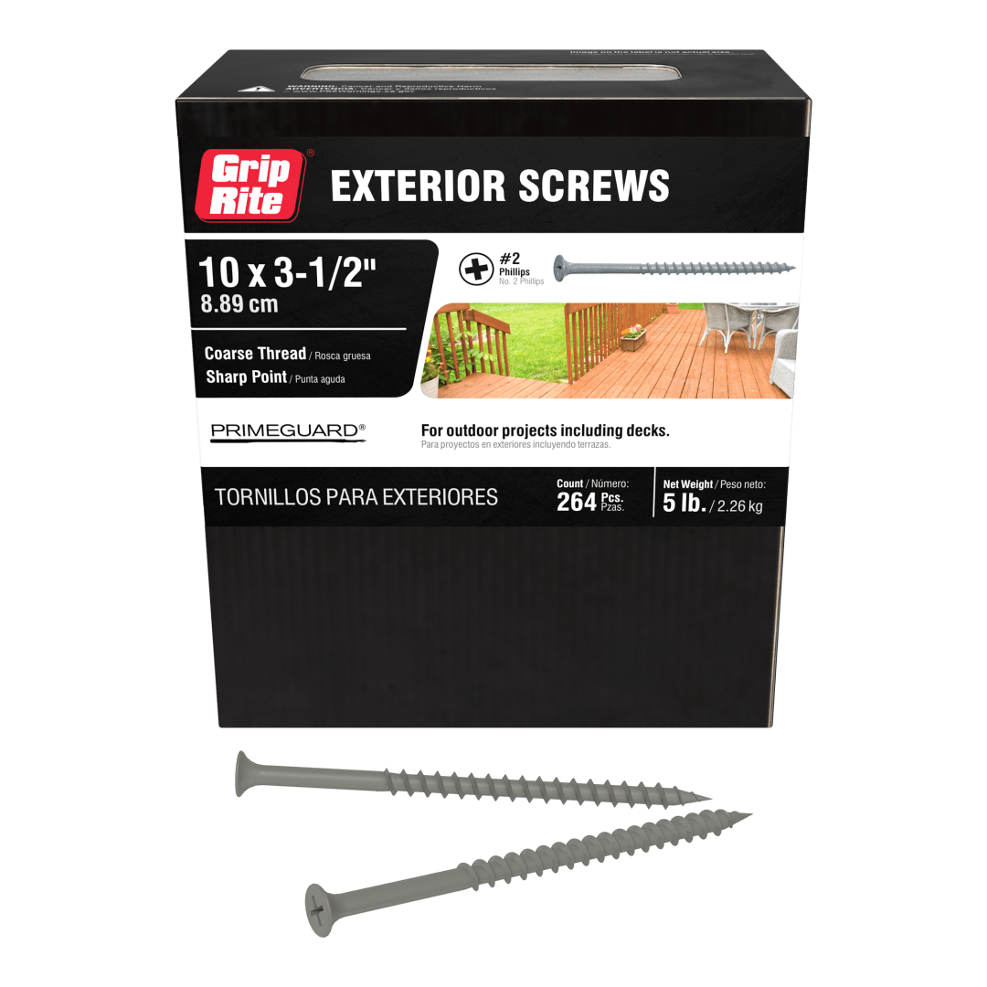 Grip-Rite 3 1/2" Pg Ten Exterior Screw 5Lb Hand Drive Exterior Construction Screws