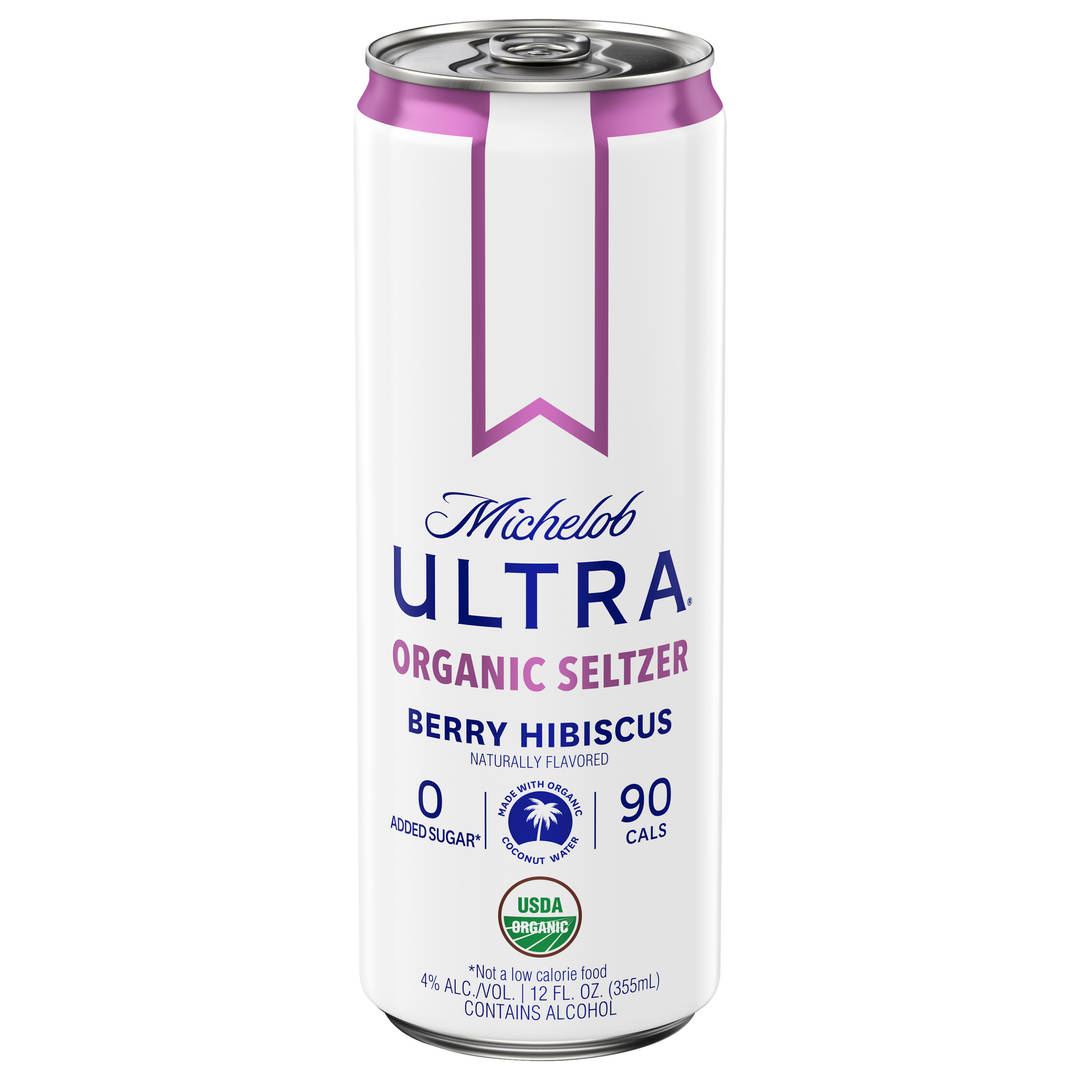 Michelob Ultra Organic Seltzer Berry Hibiscus 12 oz Single CAN Sleek 4ABV