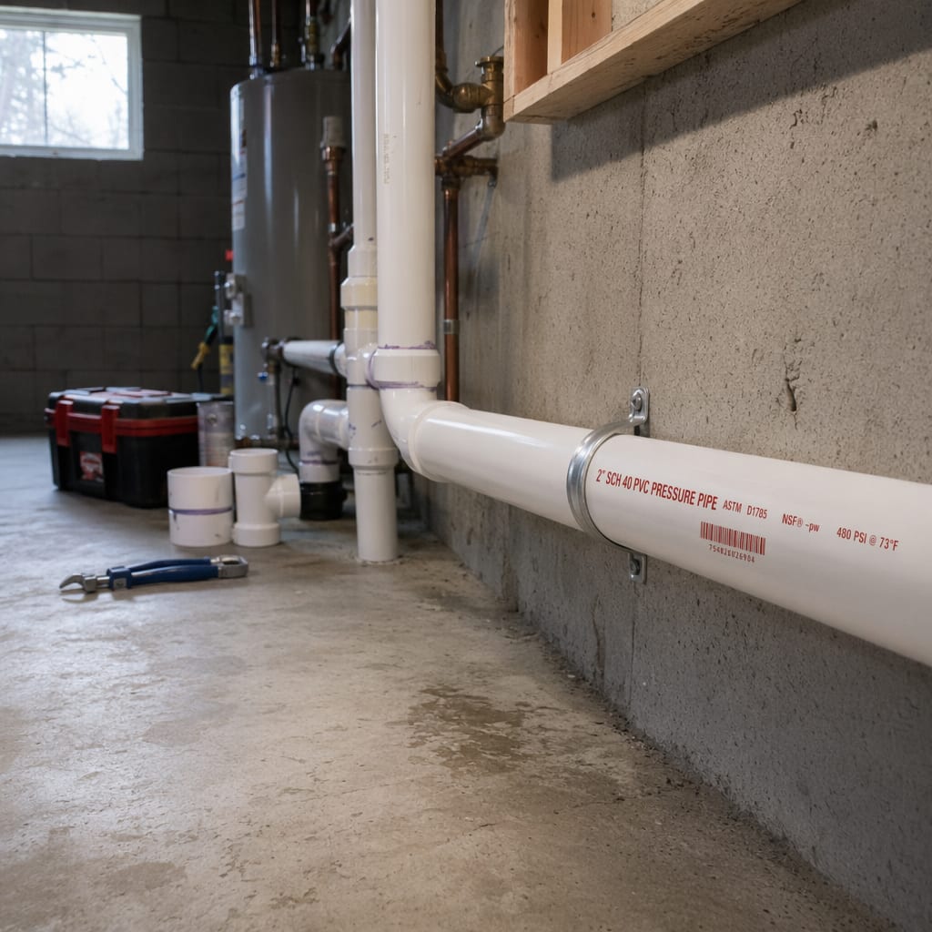 2 in. x 10 ft. Schedule 40 PVC Pressure Pipe