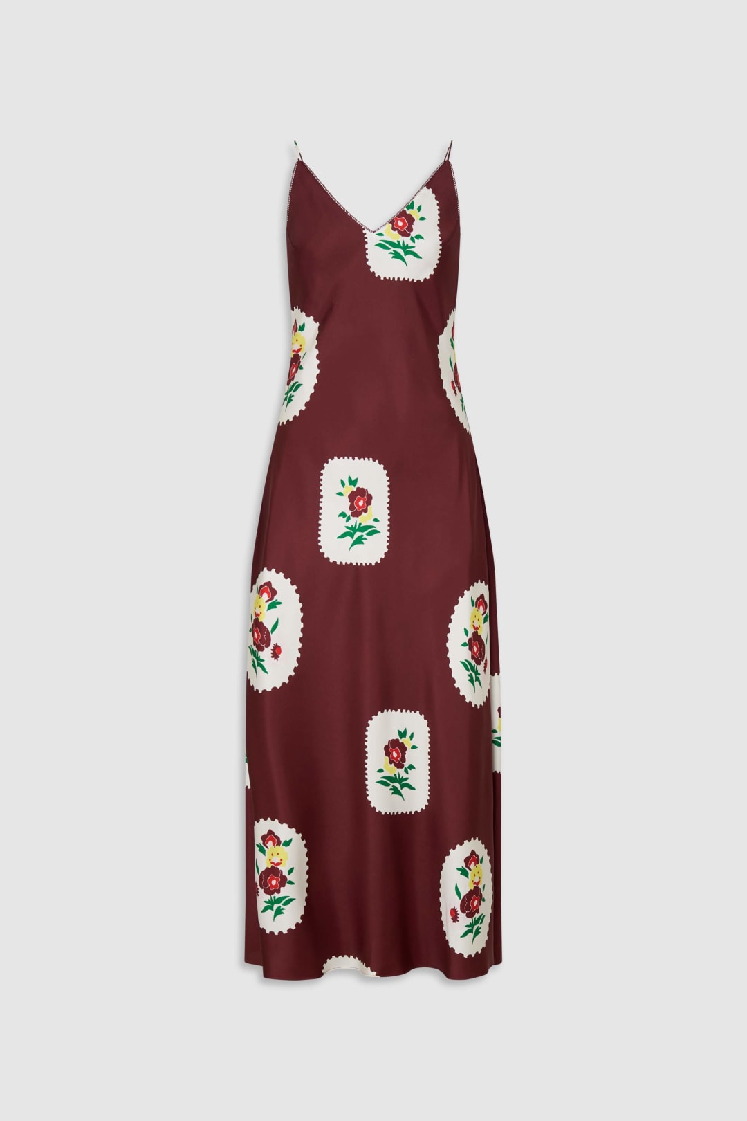 Folk Doilie Print Slip Dress