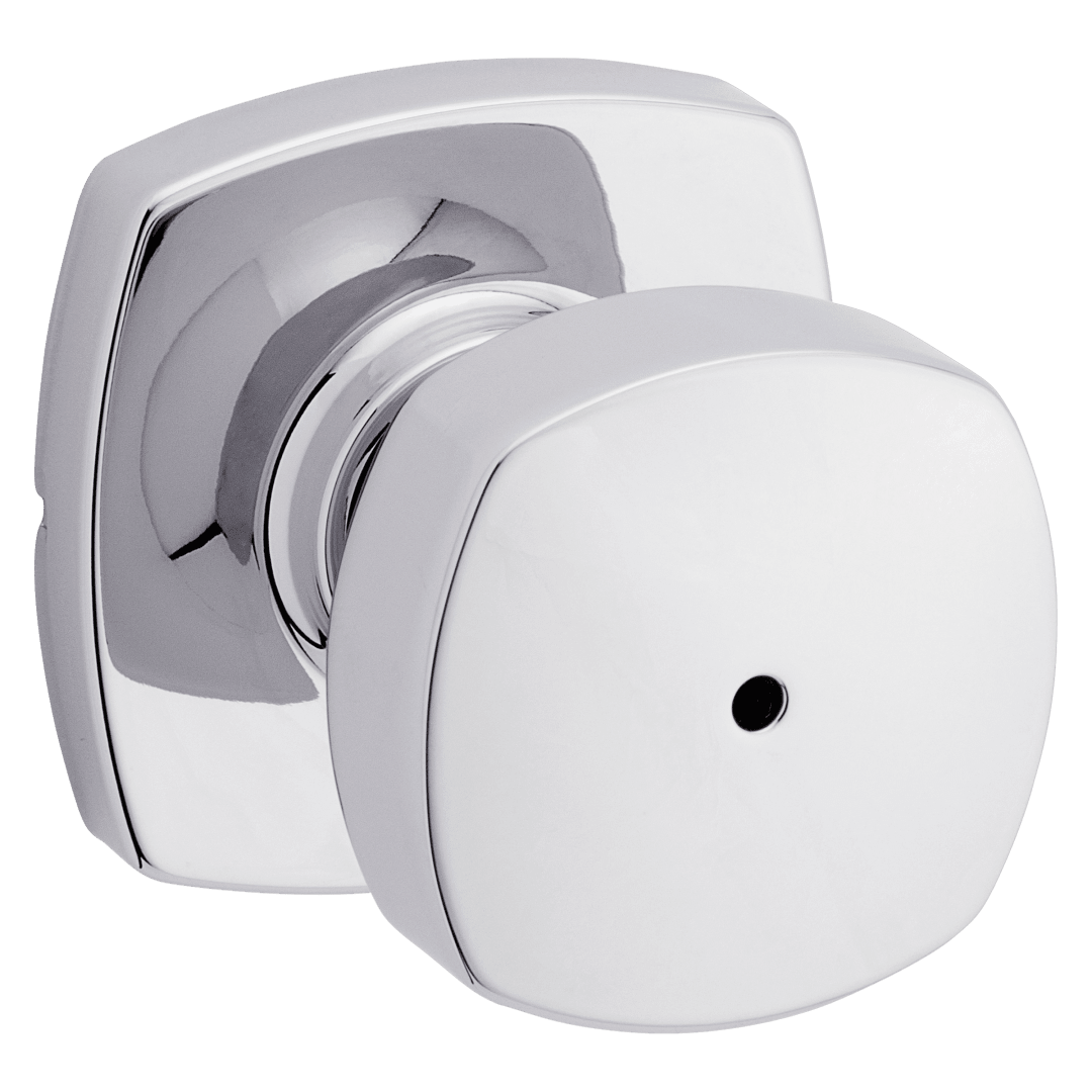 Arroyo Bed/Bath Knob w/ Soft Modern Rose in Polished Chrome
