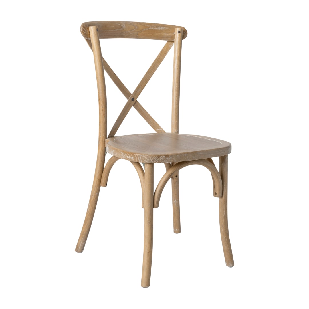 Advantage Hand Stained Natural Finish with White Woodgrain Accents X-Back Chair