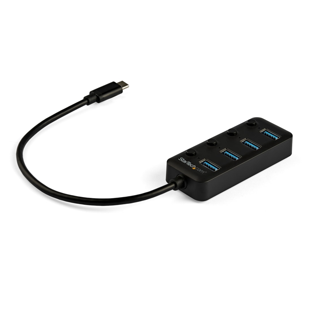 Portable 4 Port USB 3 0 Hub with individual port p