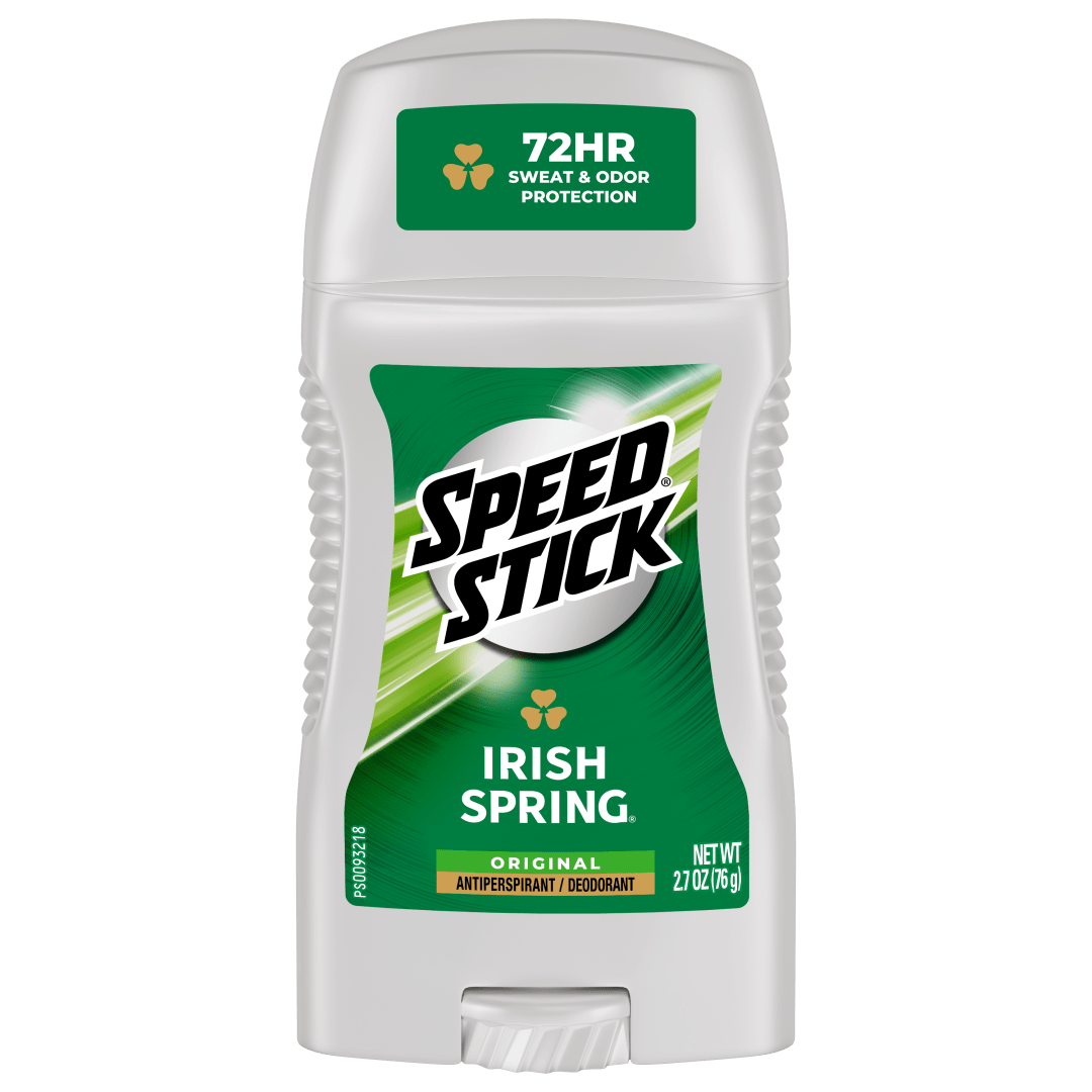 Speed Stick Antiperspirant Deodorant for Men, 72 HR Sweat & Odor Protection, Irish Spring Scent, 2.7 oz Stick (4 Pack)
