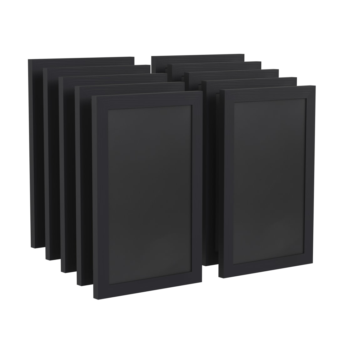 Canterbury 11" x 17" Black Wall Mount Magnetic Chalkboard Sign, Hanging Wall Chalkboard Memo Board for Home, School, or Business, Set of 10