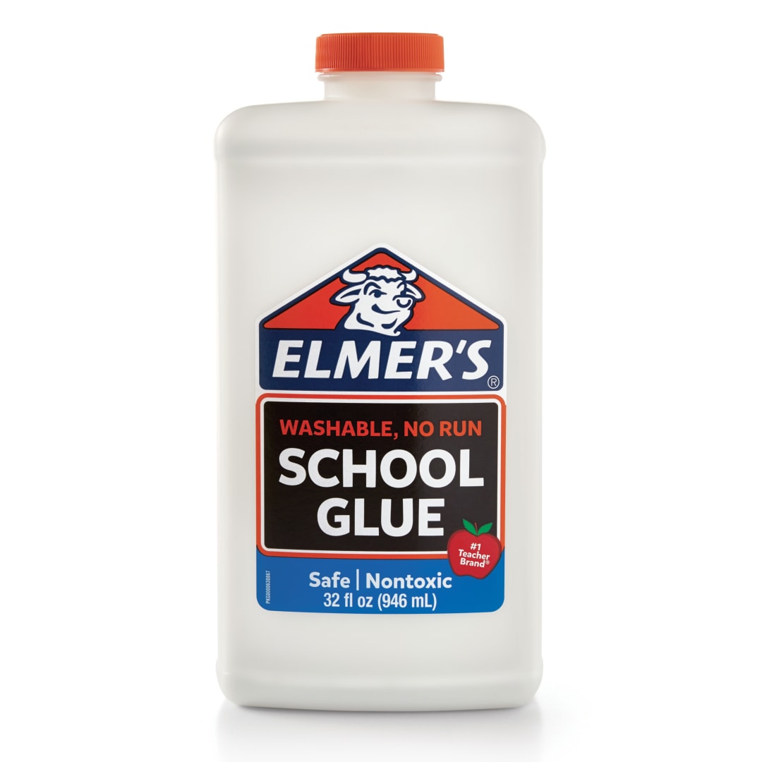 Elmer's Liquid School Glue, White, Washable, Great for Making Slime, 32 fl oz (1-Quart)
