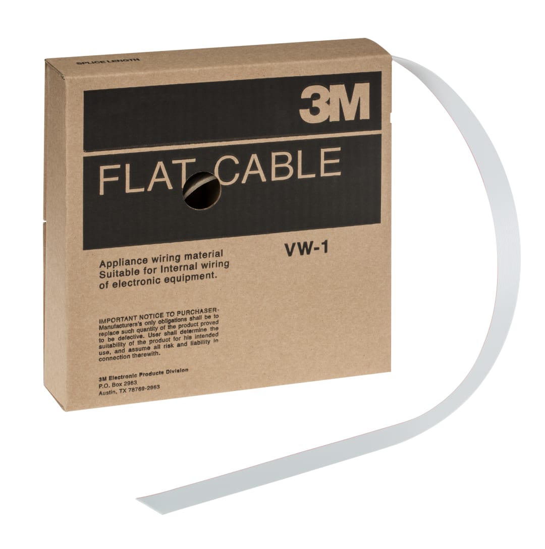 3M™ 3801/20, Flachbandkabel, 20-polig, 3801 Serie, Litzenleiter, 1,27 mm, Grau, 30,5 m/Rolle