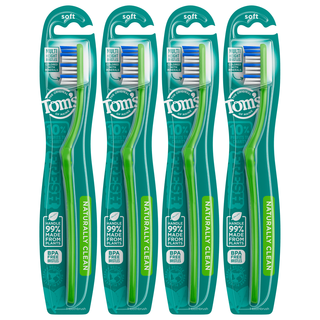Tom's of Maine Naturally Clean Toothbrush, Soft, 4-Pack