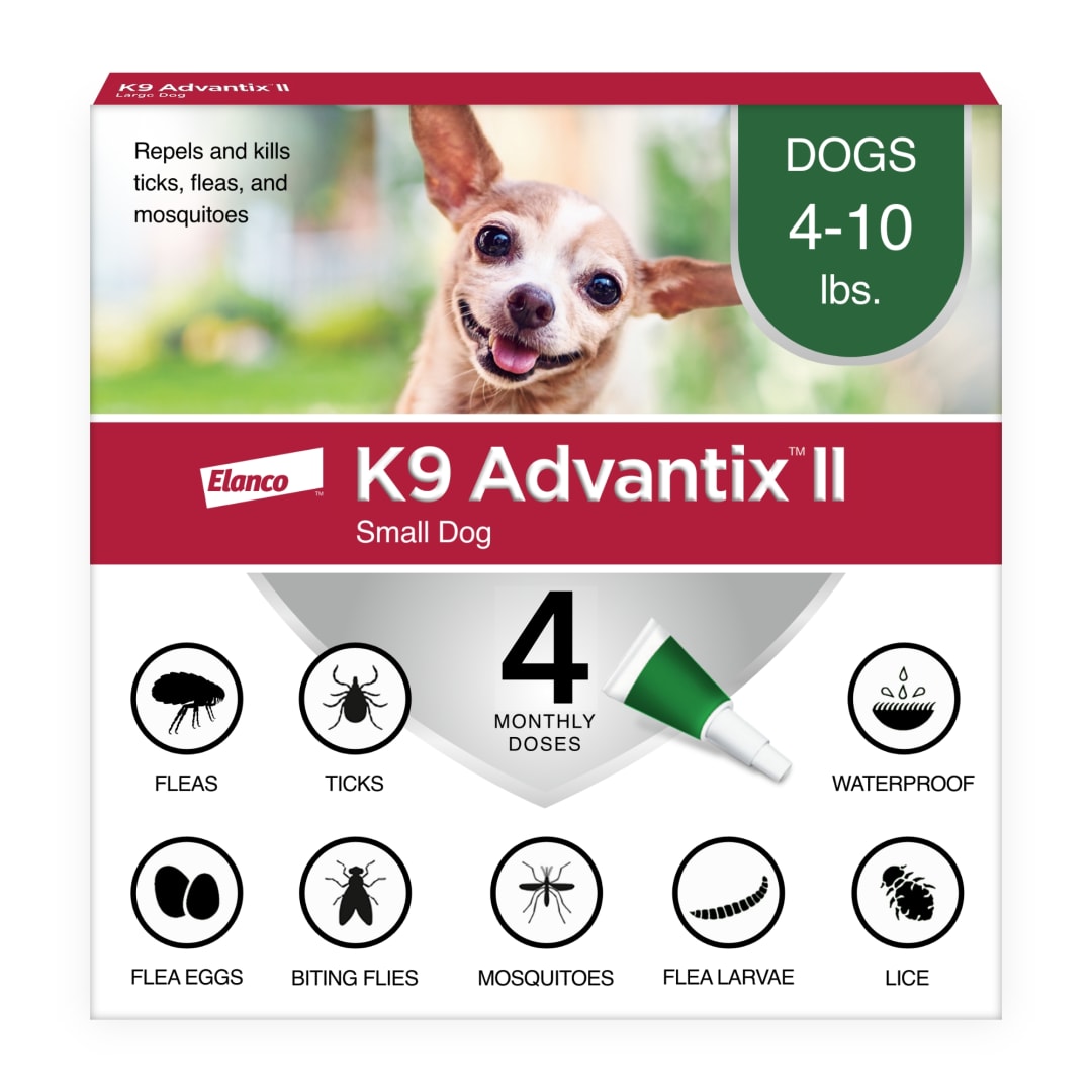 K9 Advantix II Small Dog Vet-Recommended Flea, Tick & Mosquito Treatment & Prevention | Dogs 4-10 lbs. | 4-Mo Supply