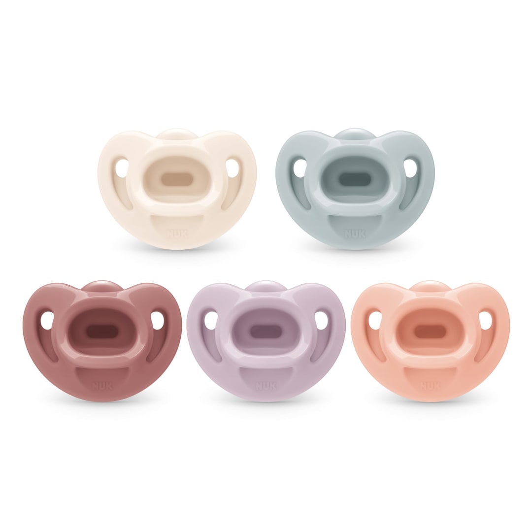 NUK® First Choice Comfy™ 100% Silicone Pacifier, Mixed Pinks, 0-6 months, 5 pack