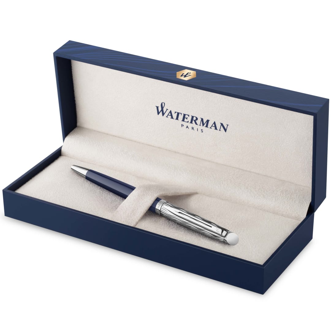 Waterman Hémisphère bolígrafo | Metalizado y lacado en azul | Capuchón labrado | Tinta azul | Estuche de regalo