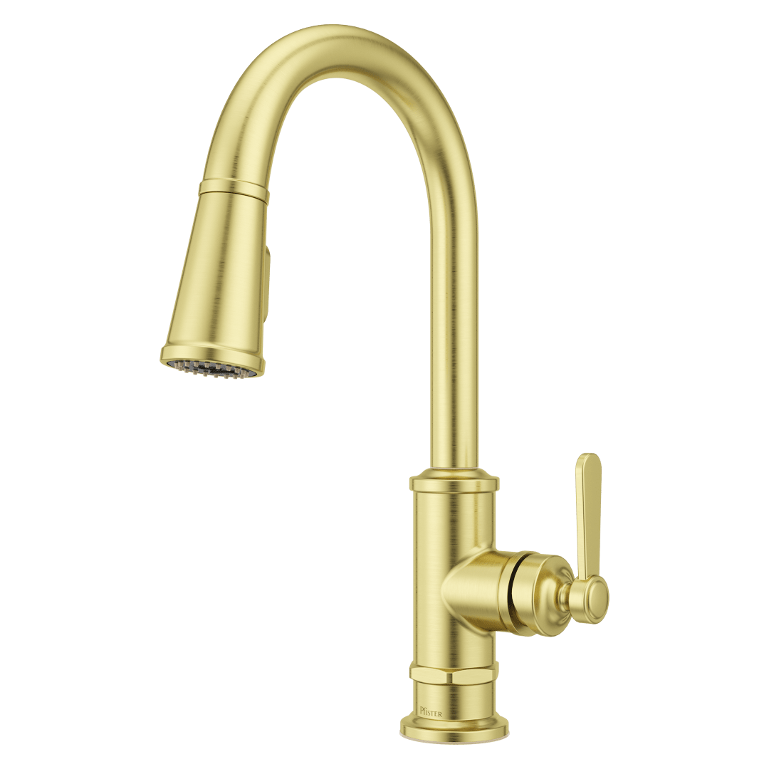 Port Haven 1-Handle Pull-Down Kitchen Faucet in Brushed Gold