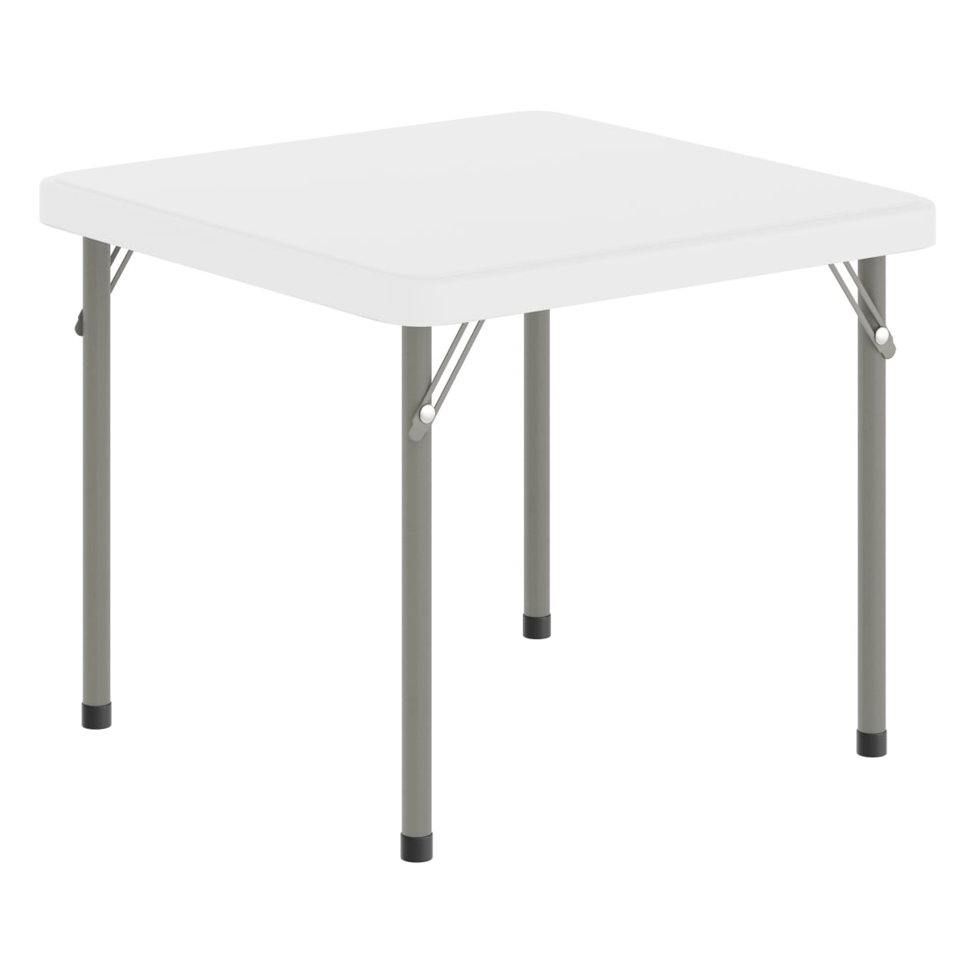 Paige 24x24 Kid's Granite White Plastic Folding Table with Locking Legs