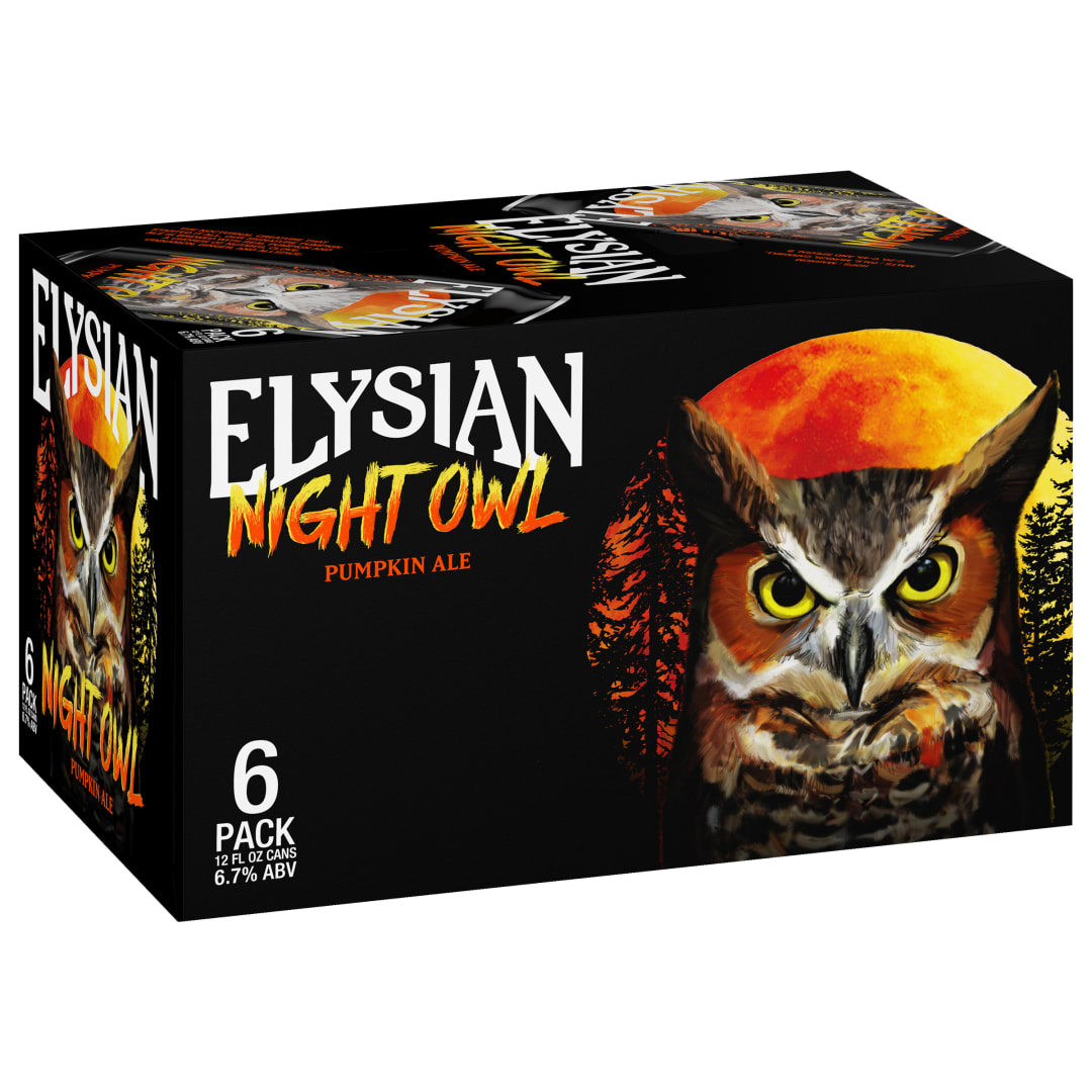 Elysian Night Owl Pumpkin Ale 6x12 oz Can Pack CARRIER - Craft Direct
