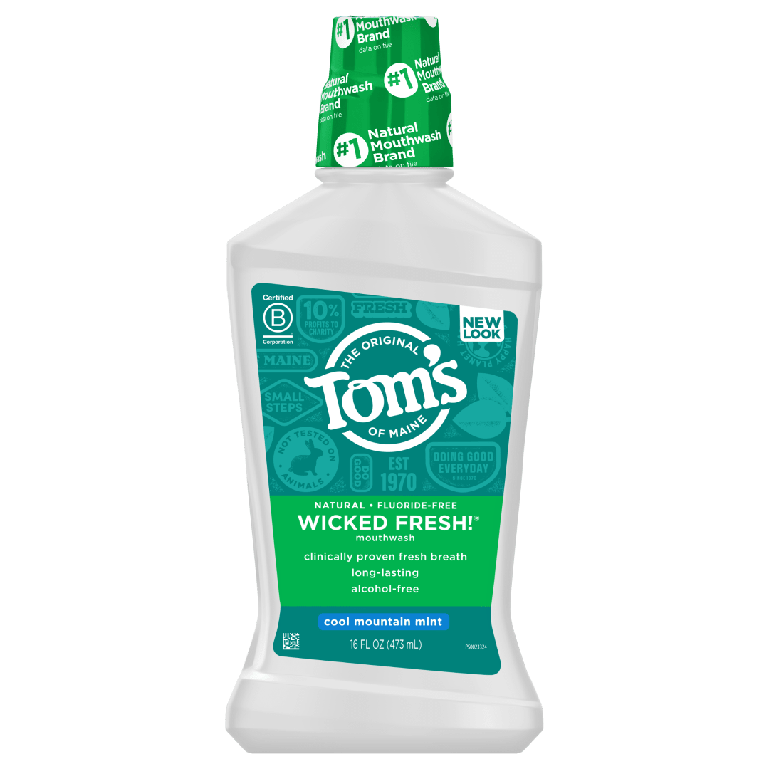 Tom's of Maine Natural Wicked Fresh! Alcohol-Free Mouthwash, Cool Mountain Mint, 16 oz. 6-Pack