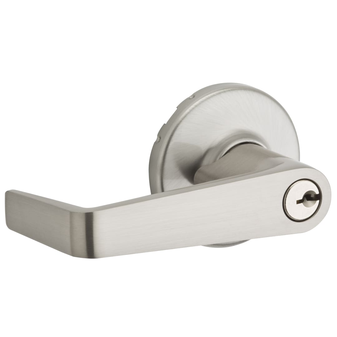 Kingston Round Keyed Entry Lever in Satin Nickel with Microban Protection