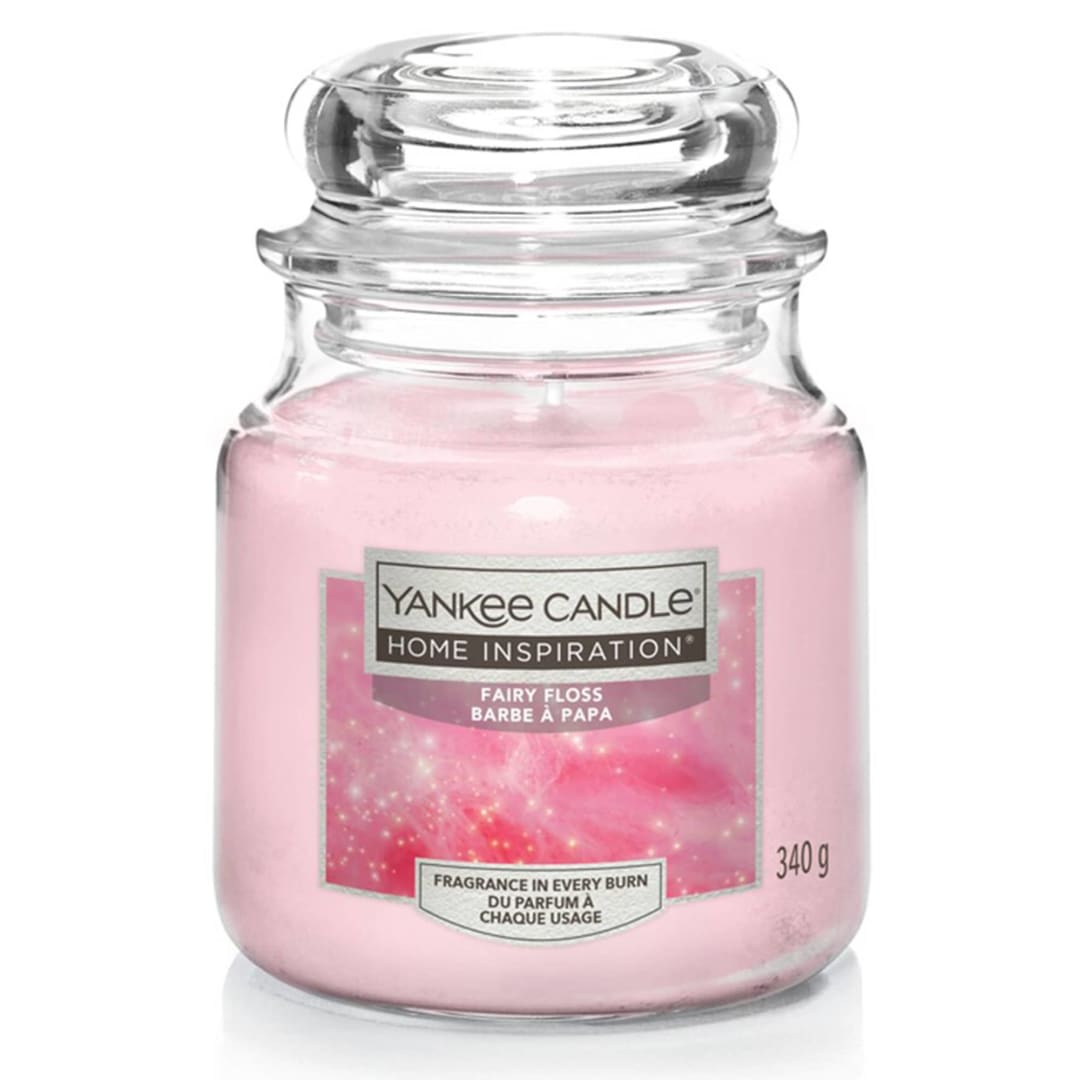 Yankee Candle® Home Inspiration Scented Candle | Fairy Floss Medium Jar Candle | Burn Time: up to 75 Hours