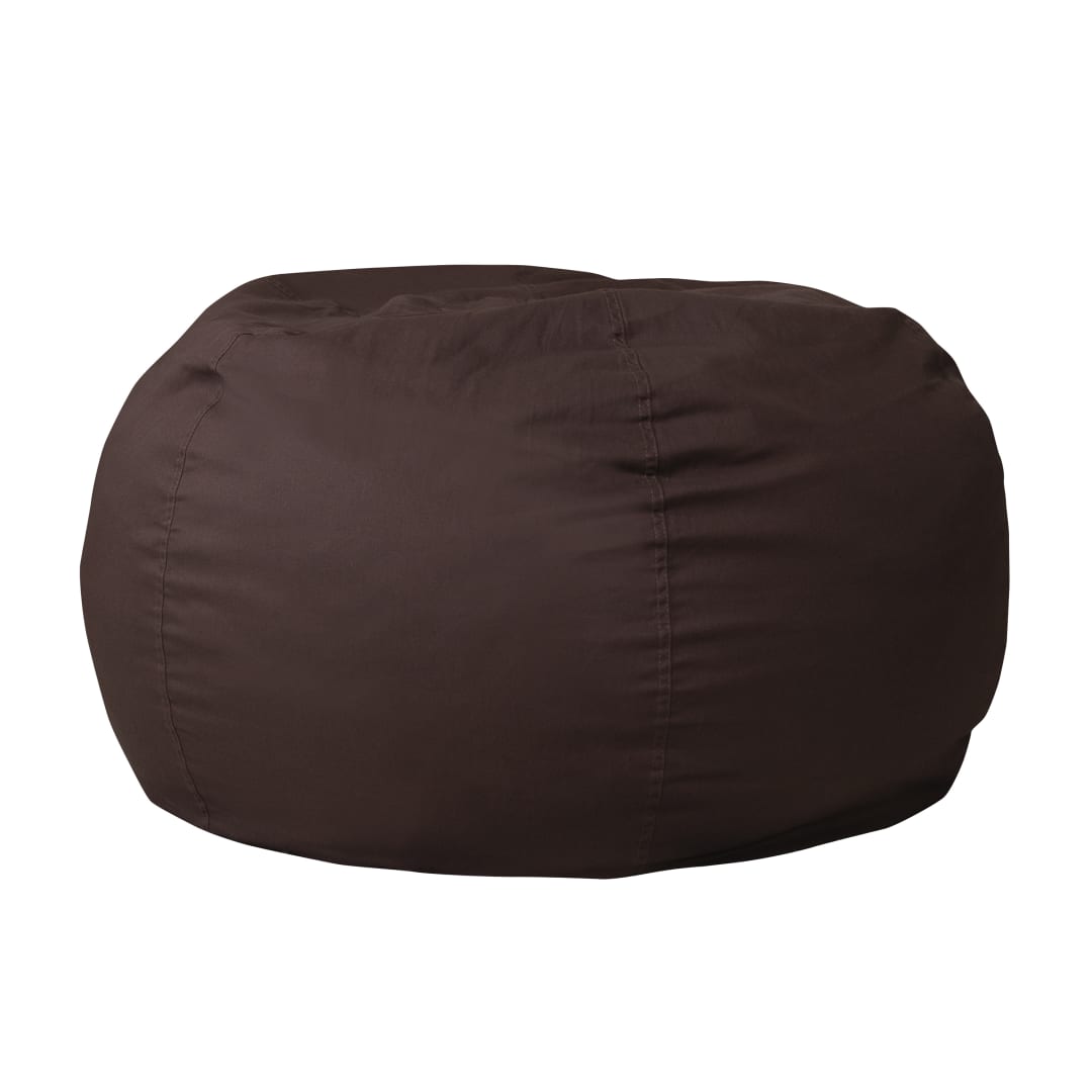 Duncan Oversized Solid Brown Refillable Bean Bag Chair for All Ages