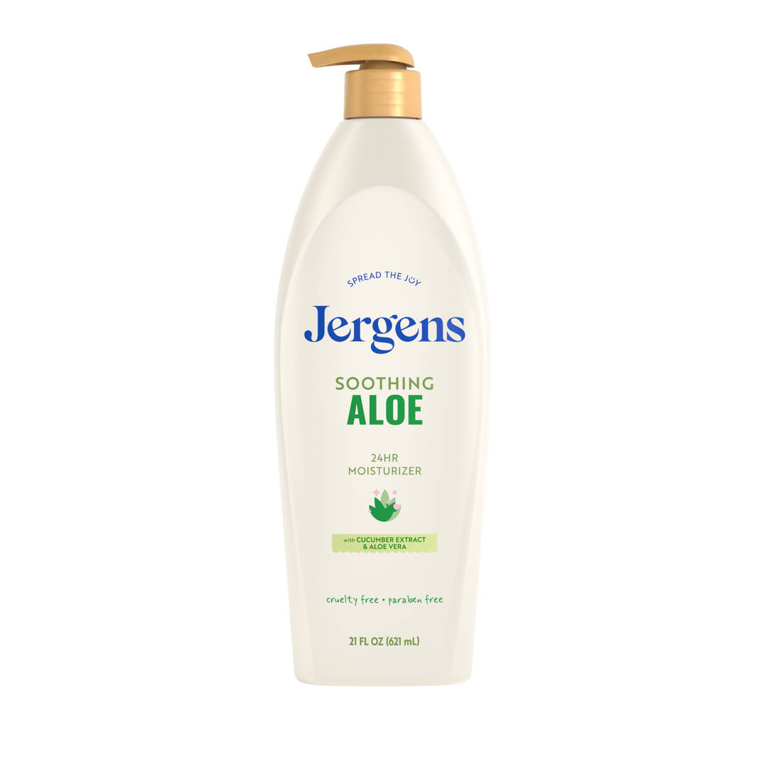 Jergens Soothing Aloe Body Lotion For Dry Skin, Moisturizer, 21 fl oz