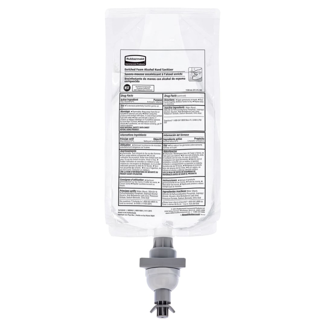 Rubbermaid Commercial Products AutoFoam Alcohol Foam Hand Sanitizer Refill - 1000 mL