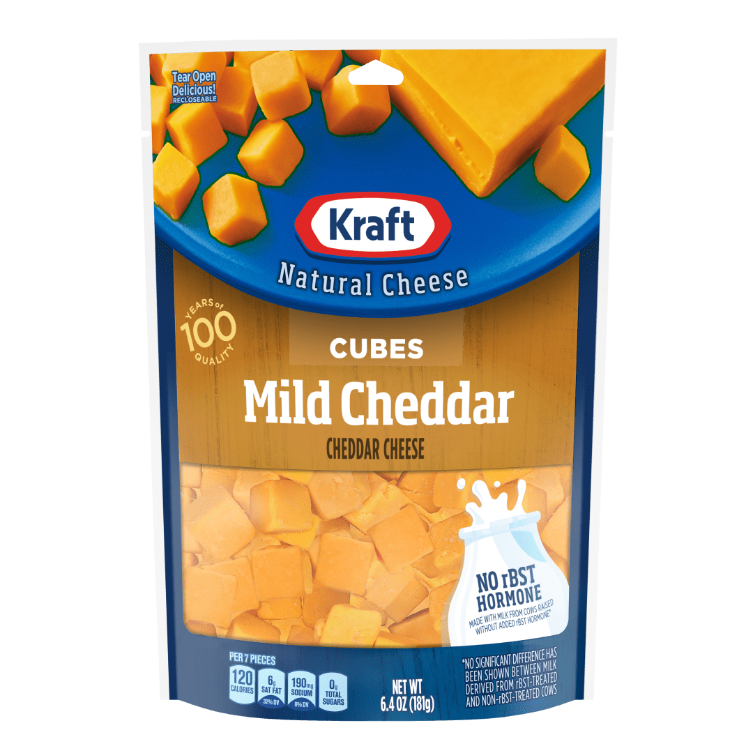 Kraft Mild Cheddar Natural Cheese Cubes 6.4oz Bag