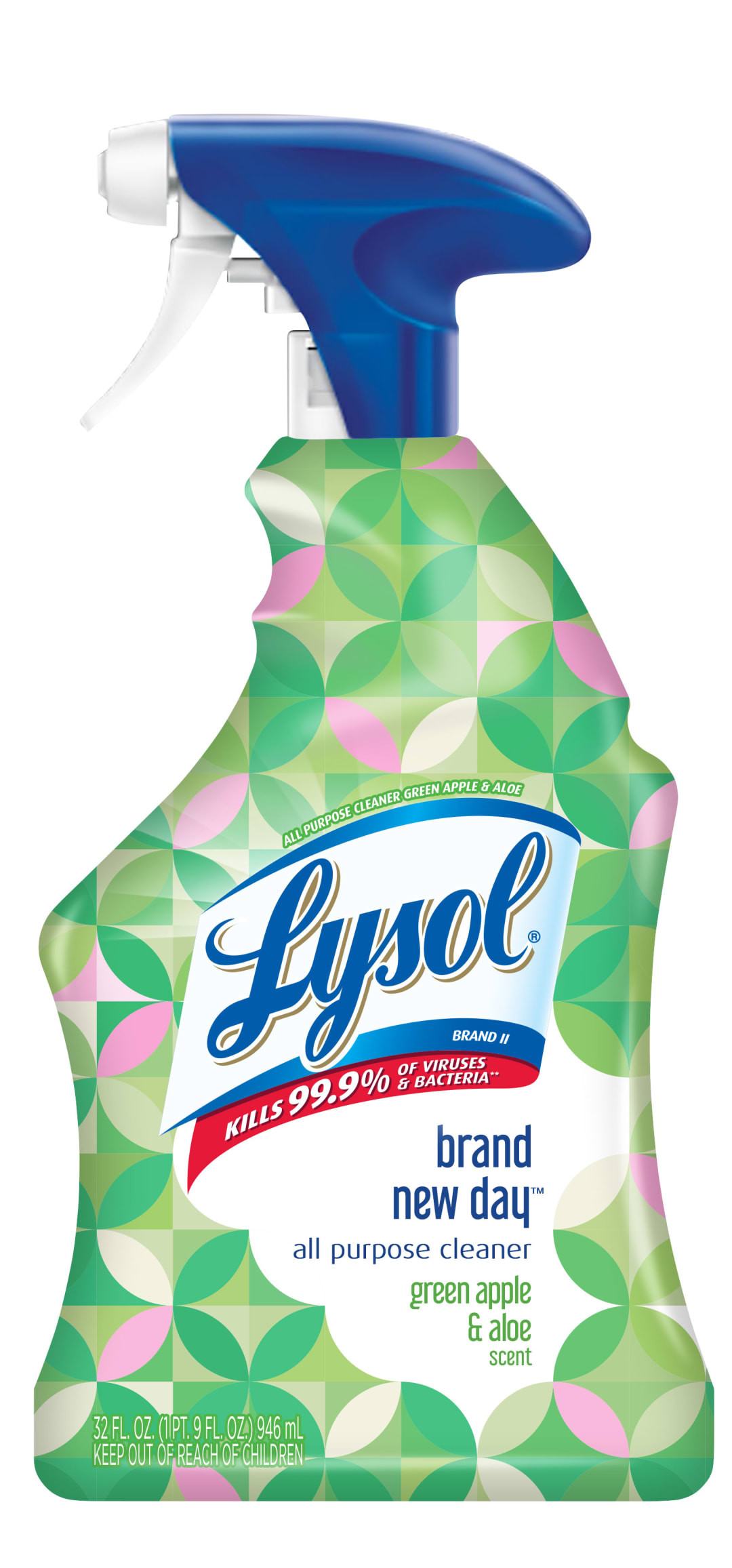 LYSOL® All Purpose Cleaner - Trigger Brand New Day™ Green Apple & Aloe 9/32 oz.
