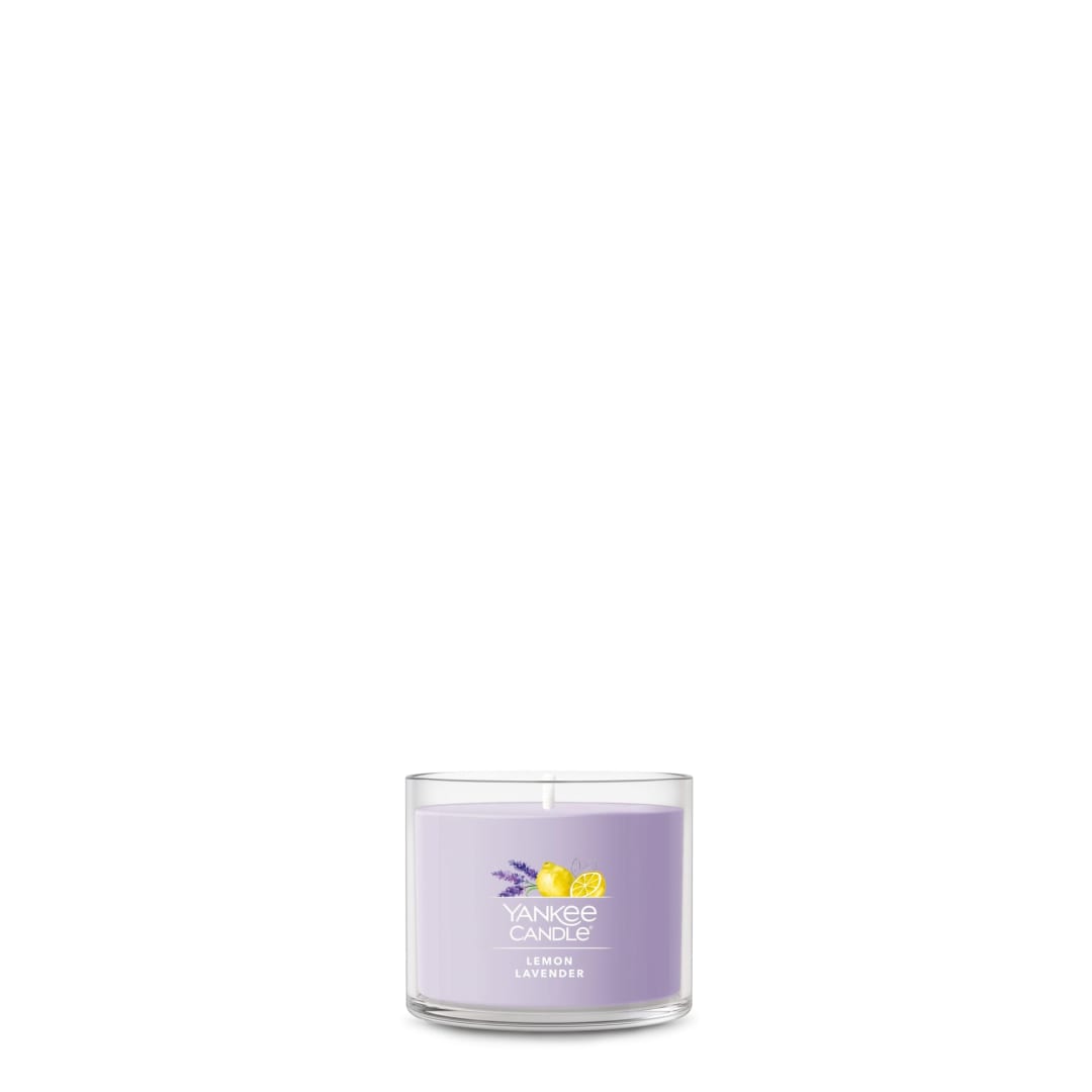 Yankee Candle Signature Votive Mini Candle Jar, Lemon Lavender Scent, Premium Plant Wax Blend Candle with Natural Fiber Wick, 1.3 OZ Glass Jar (Pack of 6)