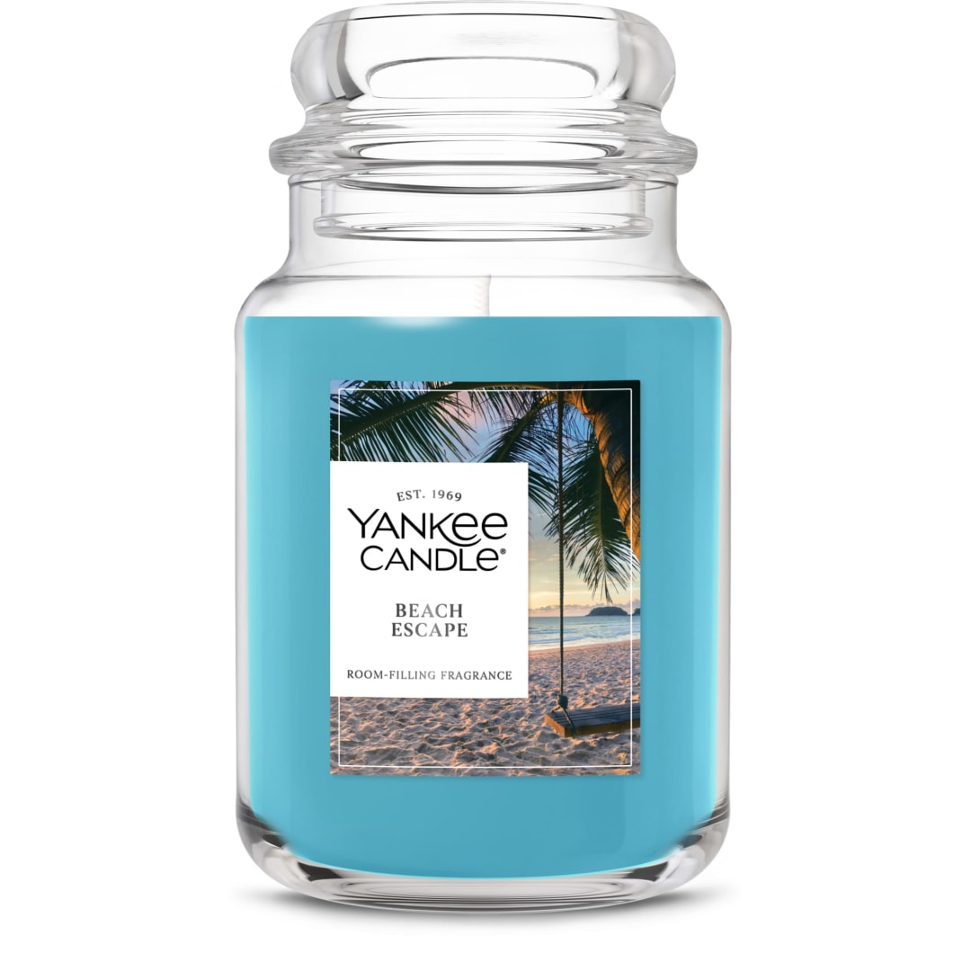 Yankee Candle® Beach Escape Scented Candle, 22oz Large Jar with up to 150 Hour Burn Time, Great for gifting