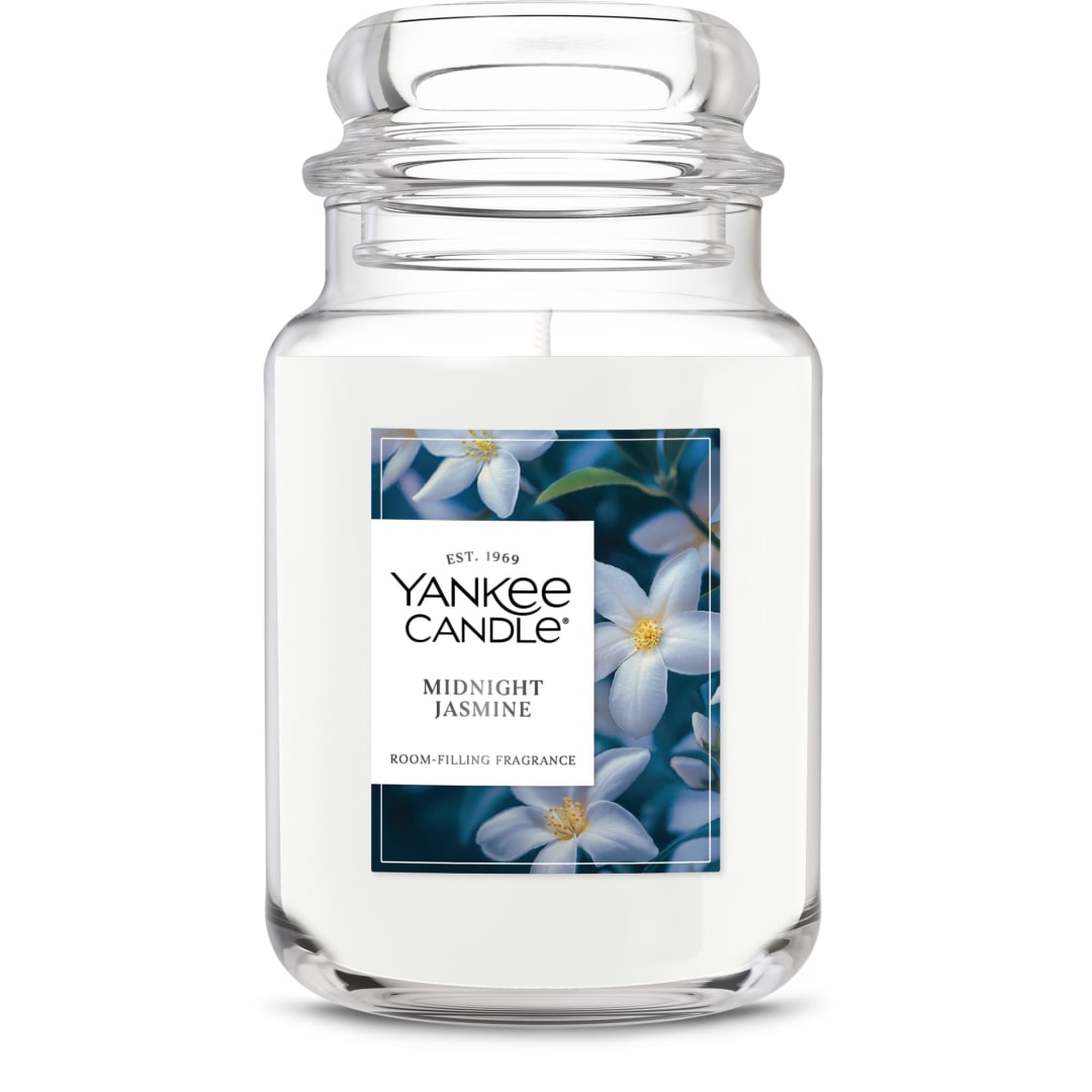 Yankee Candle® Midnight Jasmine Scented Candle, 22oz Large Jar with up to 150 Hour Burn Time, Great for gifting