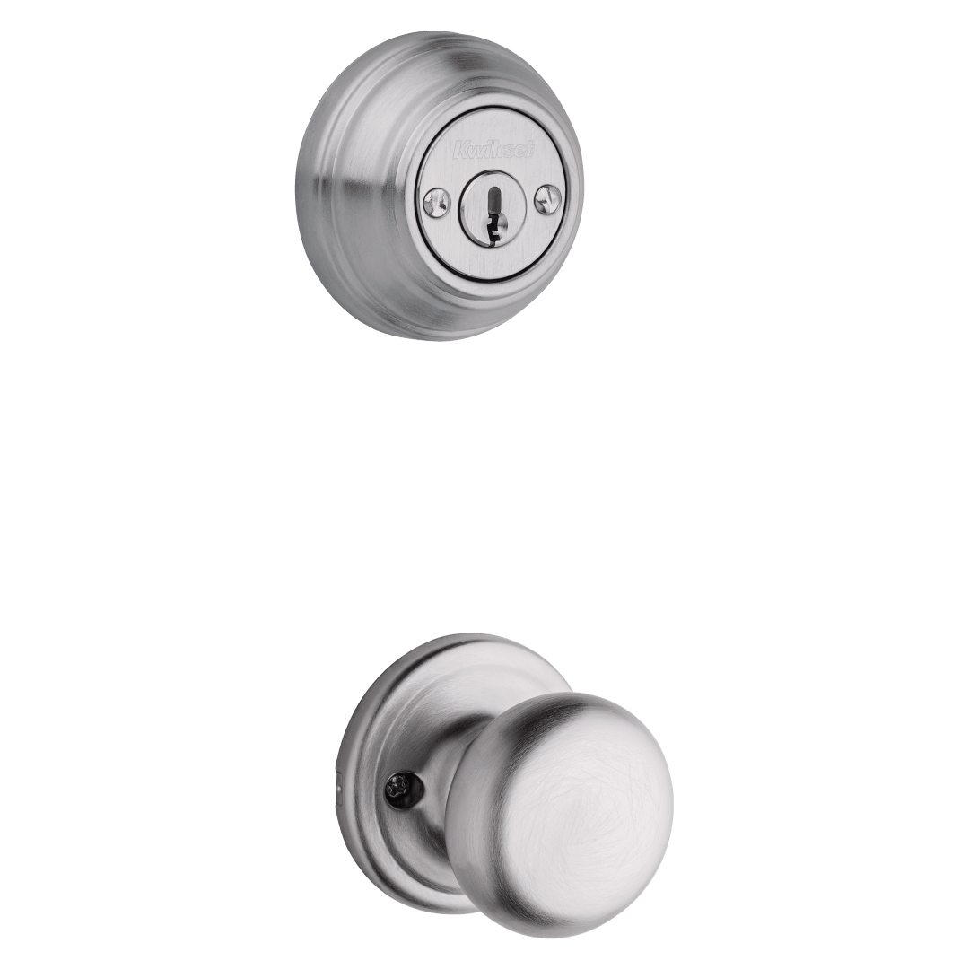 966 Double Cylinder Interior Pack w/Hancock Knob for Signature Series Handlesets in Satin Chrome