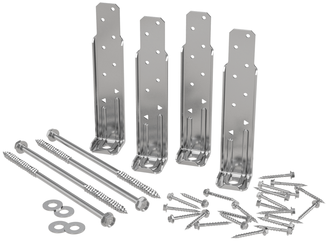 Simpson Strong-Tie DTT1SS-KT DTT1SS™ Stainless-Steel Deck Tension Tie Kit for 2x with Screws (4-Qty) (Pack of 400)