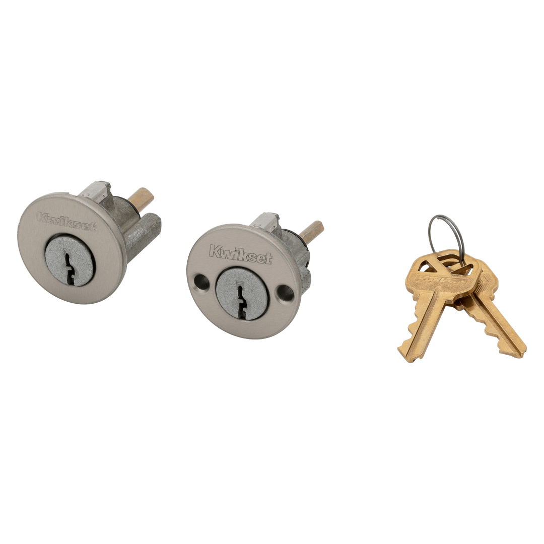 Pin &amp; Tumbler 5 Pin Exterior and Interior Cylinder for 665 Deadbolt in Satin Nickel