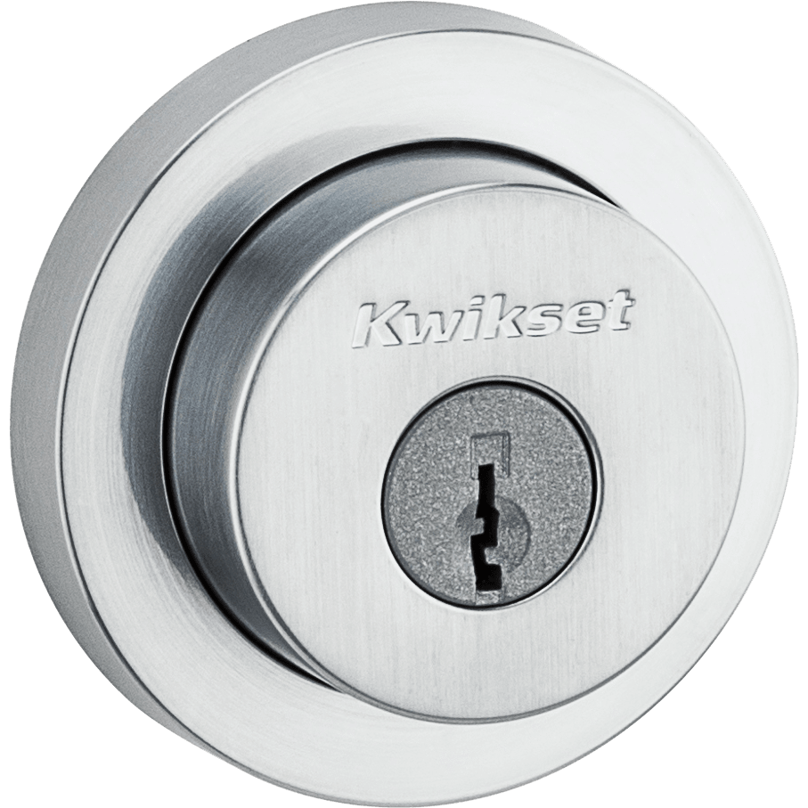 158 Round Deadbolt, Keyed One Side, in Satin Chrome